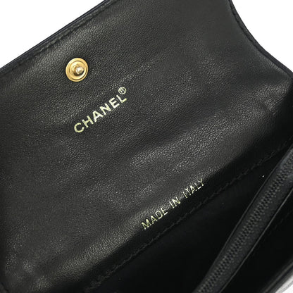 Chanel Chocolate Bar Wallet Lambskin, BLACK, LEATHER, Wallets