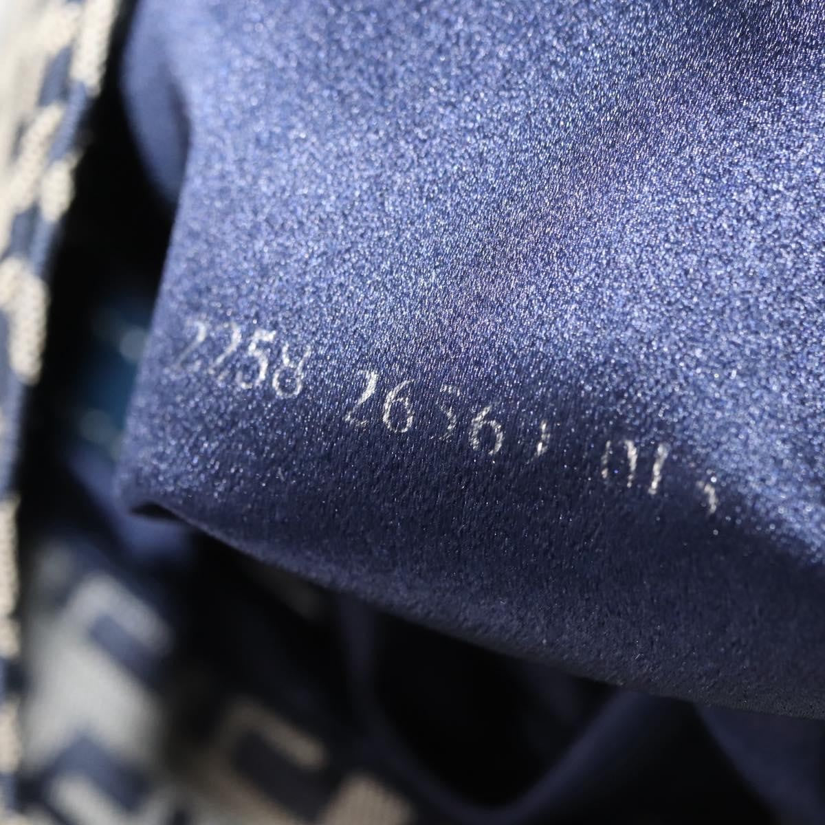 Fendi Belted Flap Shoulder Bag Zucchino Coated Canvas, NAVY, CANVAS, Shoulder bag