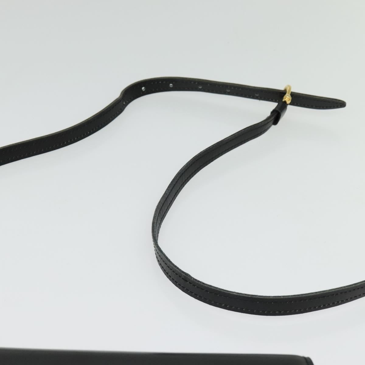 Celine Vintage Triomphe Flap Bag Leather, BLACK, LEATHER, Shoulder bag