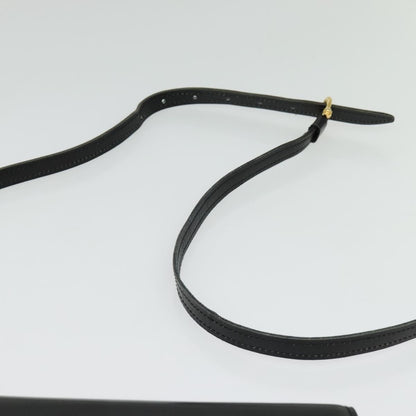 Celine Vintage Triomphe Flap Bag Leather, BLACK, LEATHER, Shoulder bag