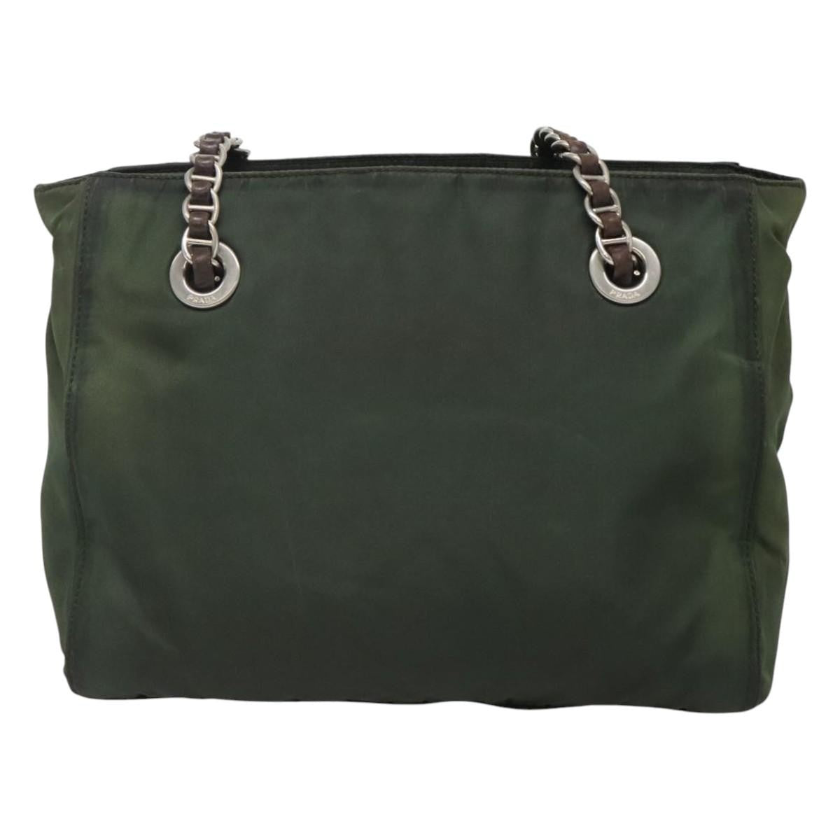 Prada Vintage Chain Tote Tessuto, GREEN, NYLON, Tote bag