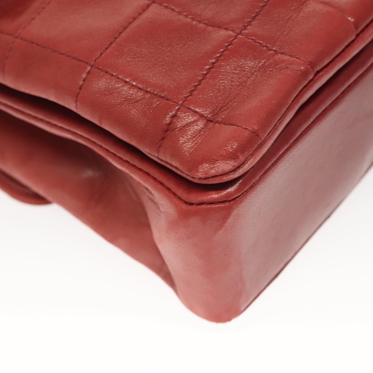 Chanel Chocolate Bar Reissue Flap Bag Lambskin, RED, LEATHER, Handbag