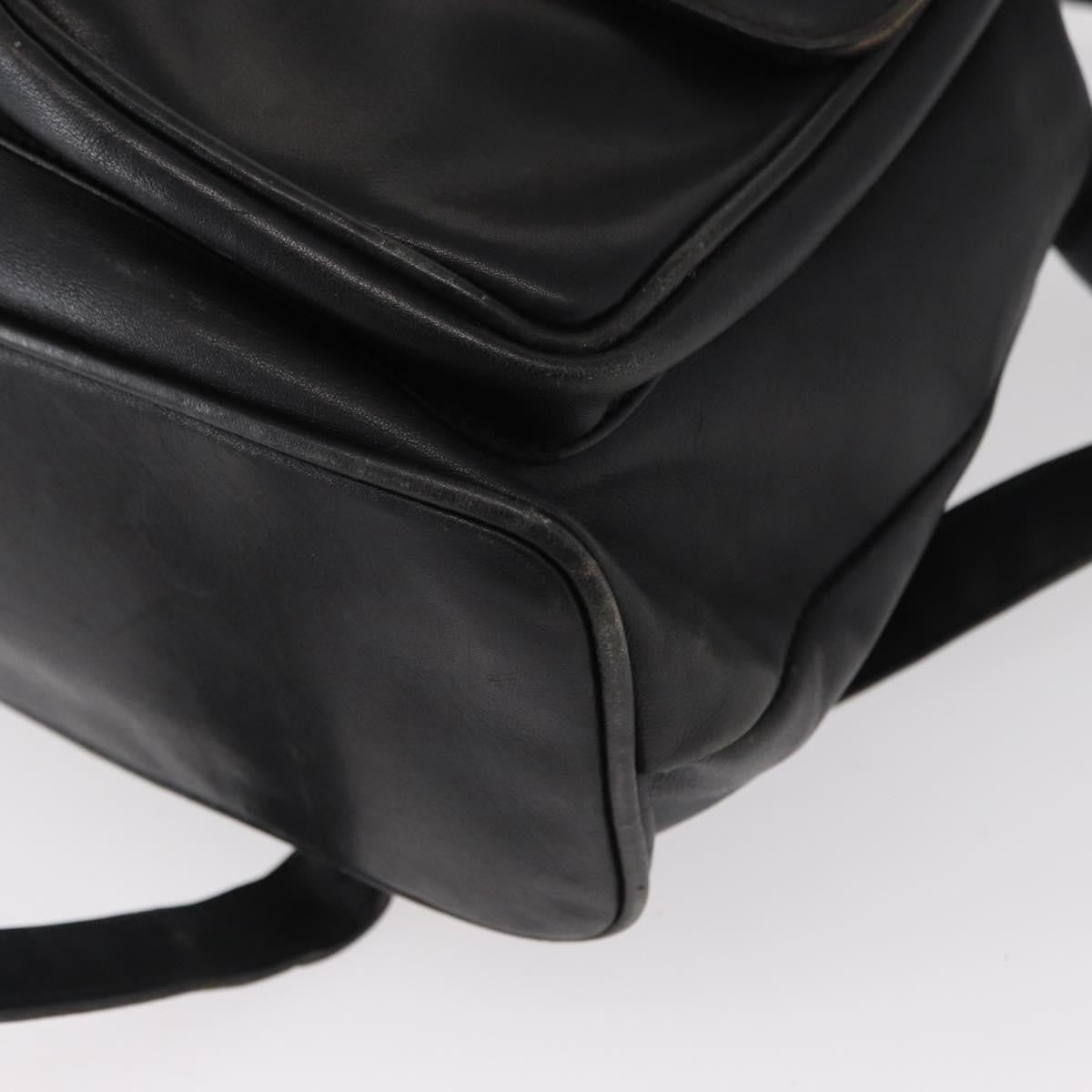 Gucci Vintage Bamboo Backpack Leather, BLACK, LEATHER, Backpack