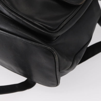 Gucci Vintage Bamboo Backpack Leather, BLACK, LEATHER, Backpack