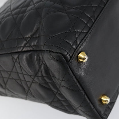 Christian Dior Vintage Lady Dior Bag Cannage Quilt Lambskin, BLACK, LEATHER, Handbag