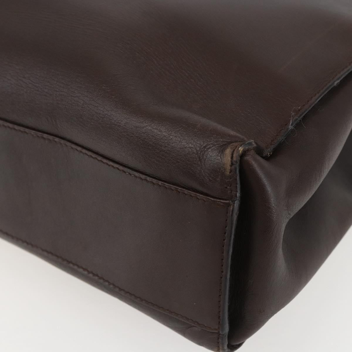 Gucci Vintage Handbag Leather, BROWN, LEATHER, Handbag