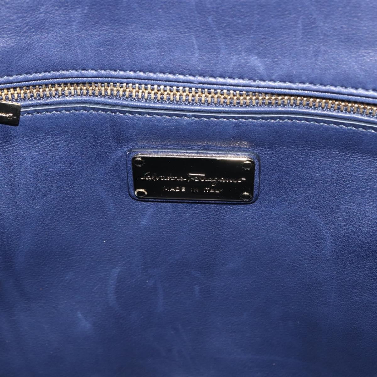 Salvatore Ferragamo Suzanna Satchel Smooth Leather, NAVY, LEATHER, Handbag