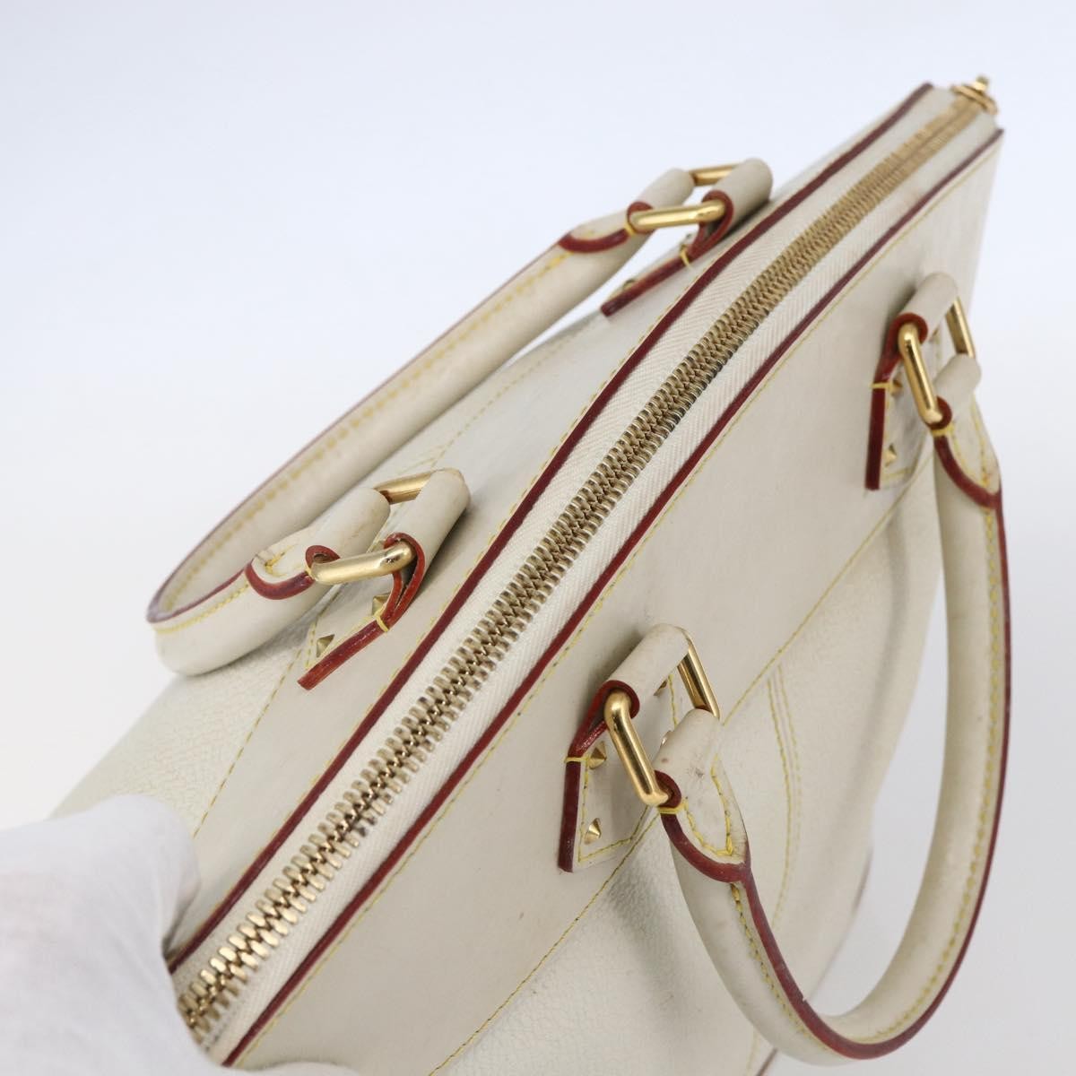 Louis Vuitton Suhali Lockit Handbag Leather, WHITE, LEATHER, Handbag