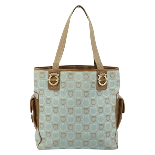 Salvatore Ferragamo Gancini Tote Gancini Canvas, BLUE, CANVAS, Tote bag
