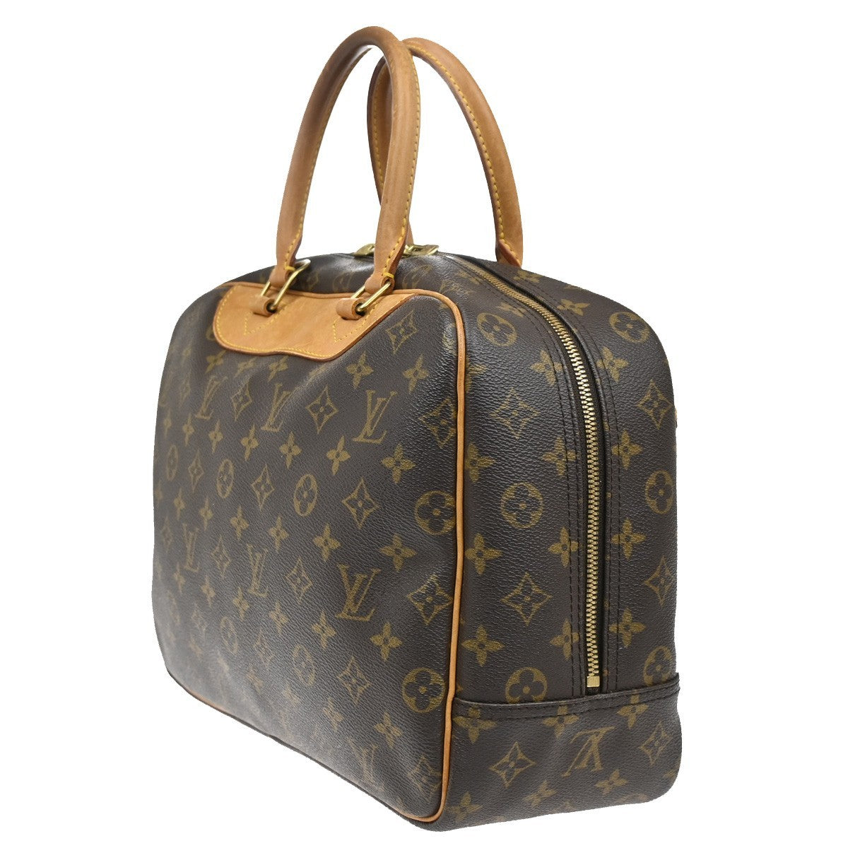 Louis Vuitton Deauville Handbag Monogram Canvas, BROWN, LEATHER, Handbag
