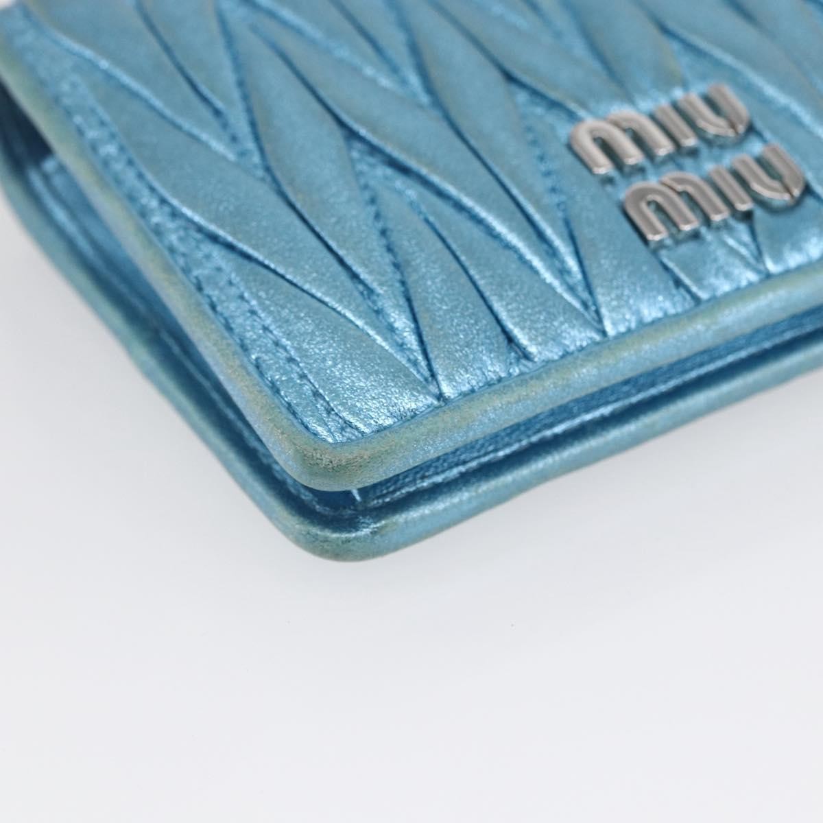 Miu Miu Matelasse Wallet Leather, BLUE, LEATHER, Wallets