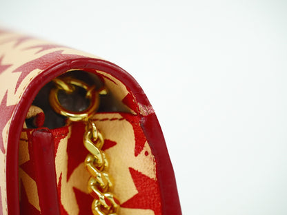 Saint Laurent Star wallet on chain Leather, RED, LEATHER, Wallets