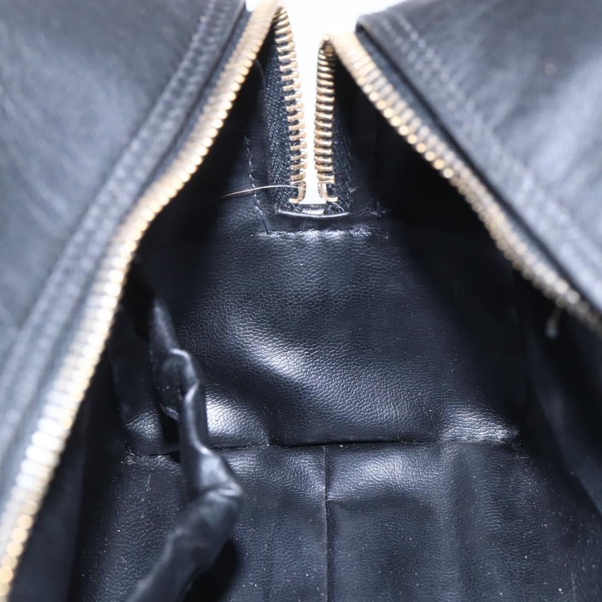 Chanel Vintage Toiletry Pouch Leather, Black, Patent Leather, Clutch