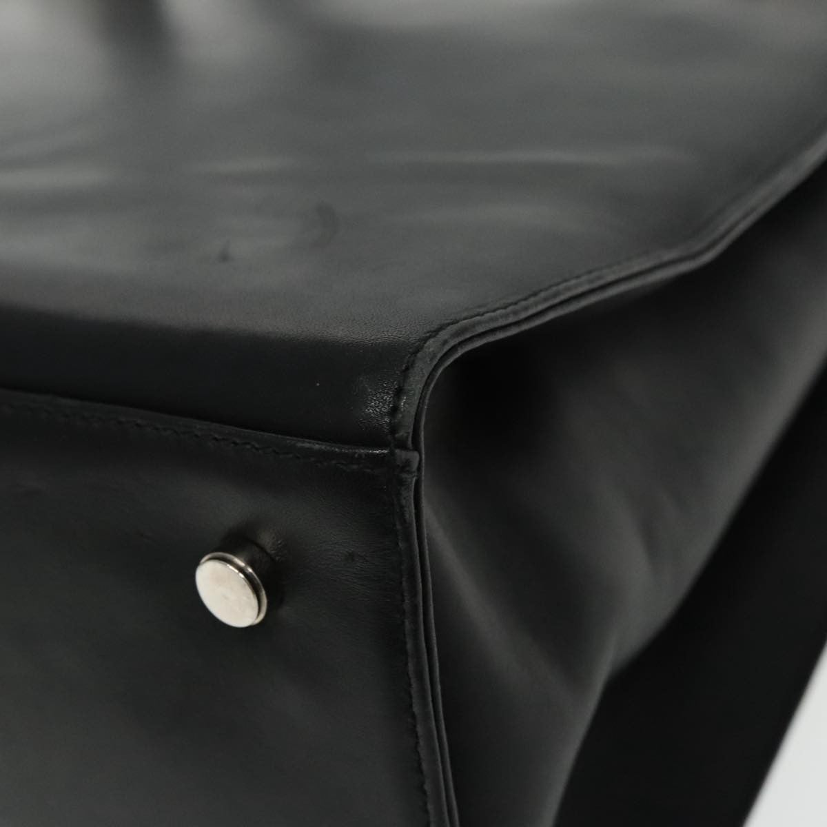 Salvatore Ferragamo Gancini Shoulder Bag Leather, BLACK, LEATHER, Tote bag