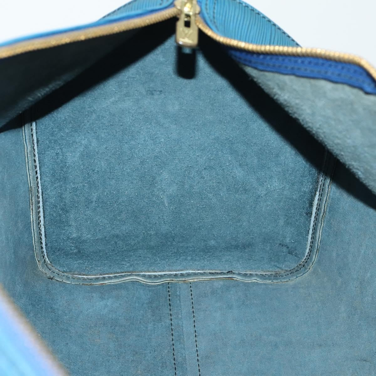 Louis Vuitton Keepall Bag Epi Leather, BLUE, LEATHER, Travel bag