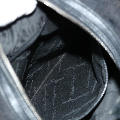 Salvatore Ferragamo Vintage Shoulder Bag Canvas, BLACK, CANVAS, Shoulder bag