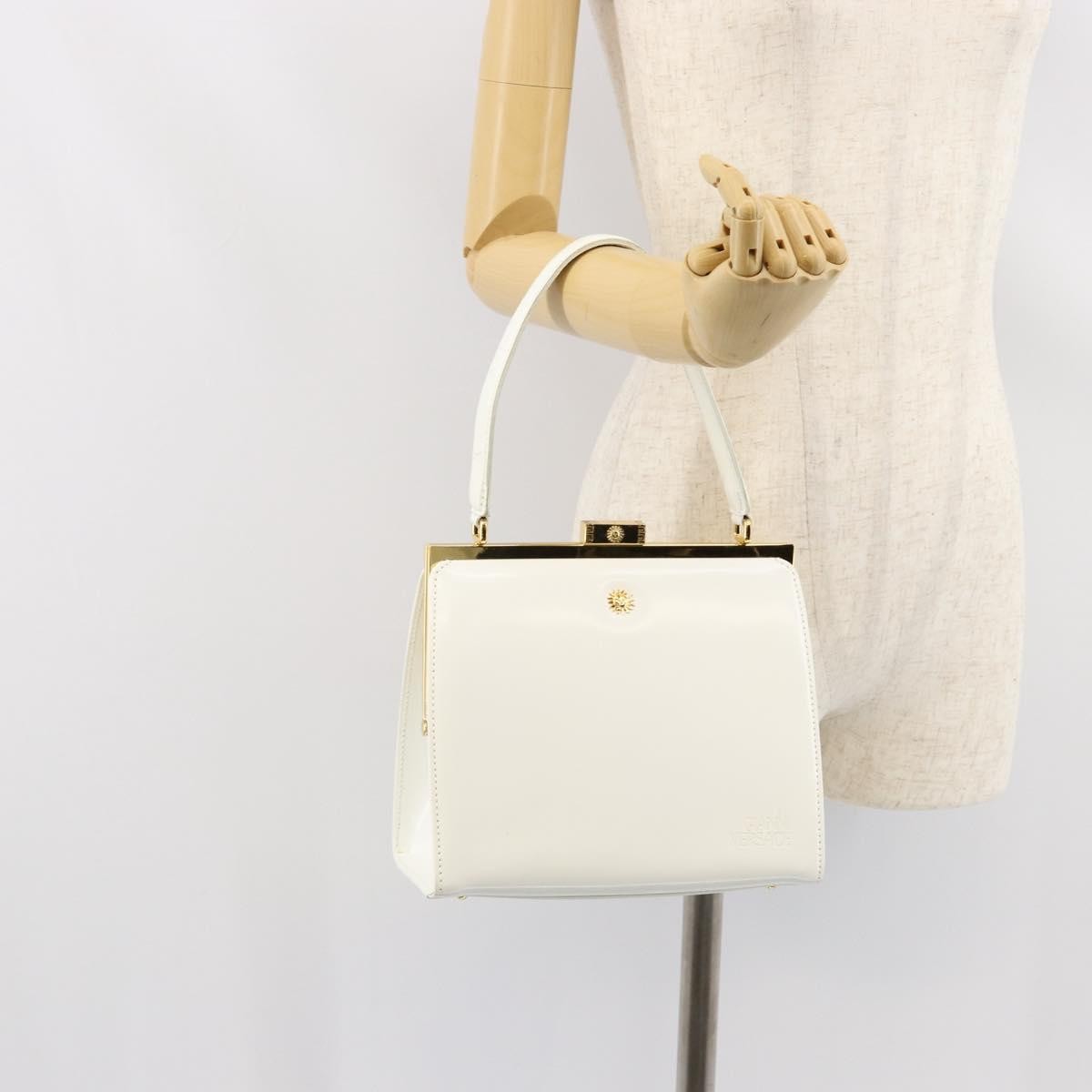 Versace Vintage Handbag Leather, WHITE, LEATHER, Handbag