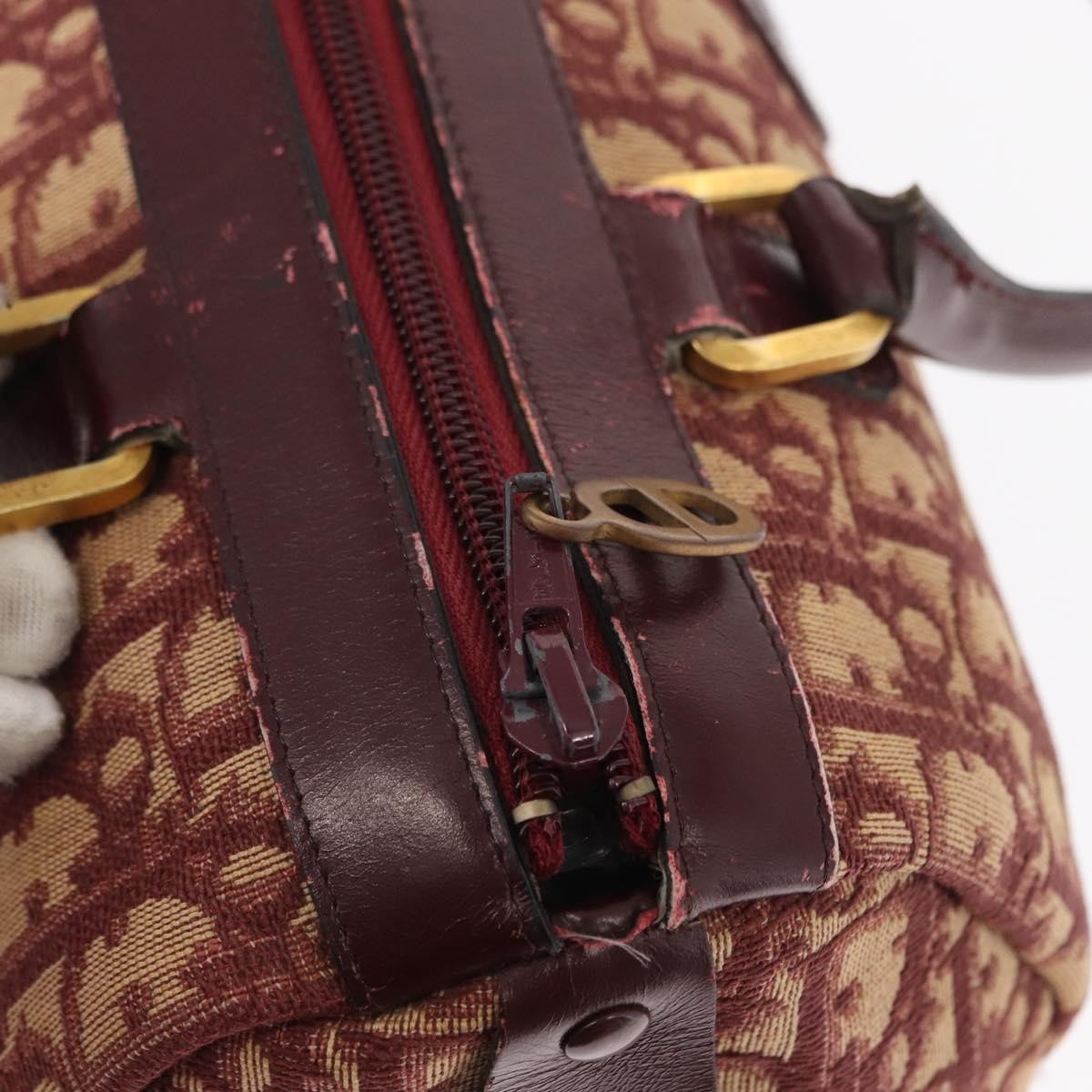 Christian Dior Vintage Trotter Handbag Canvas, RED, CANVAS, Handbag