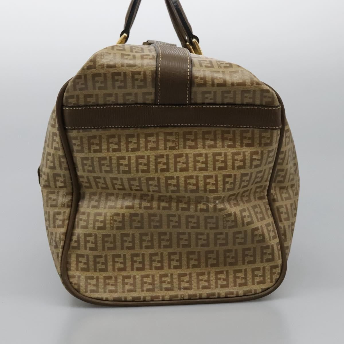 Fendi Boston Zucchino Coated Canvas, BEIGE, CANVAS, Travel bag