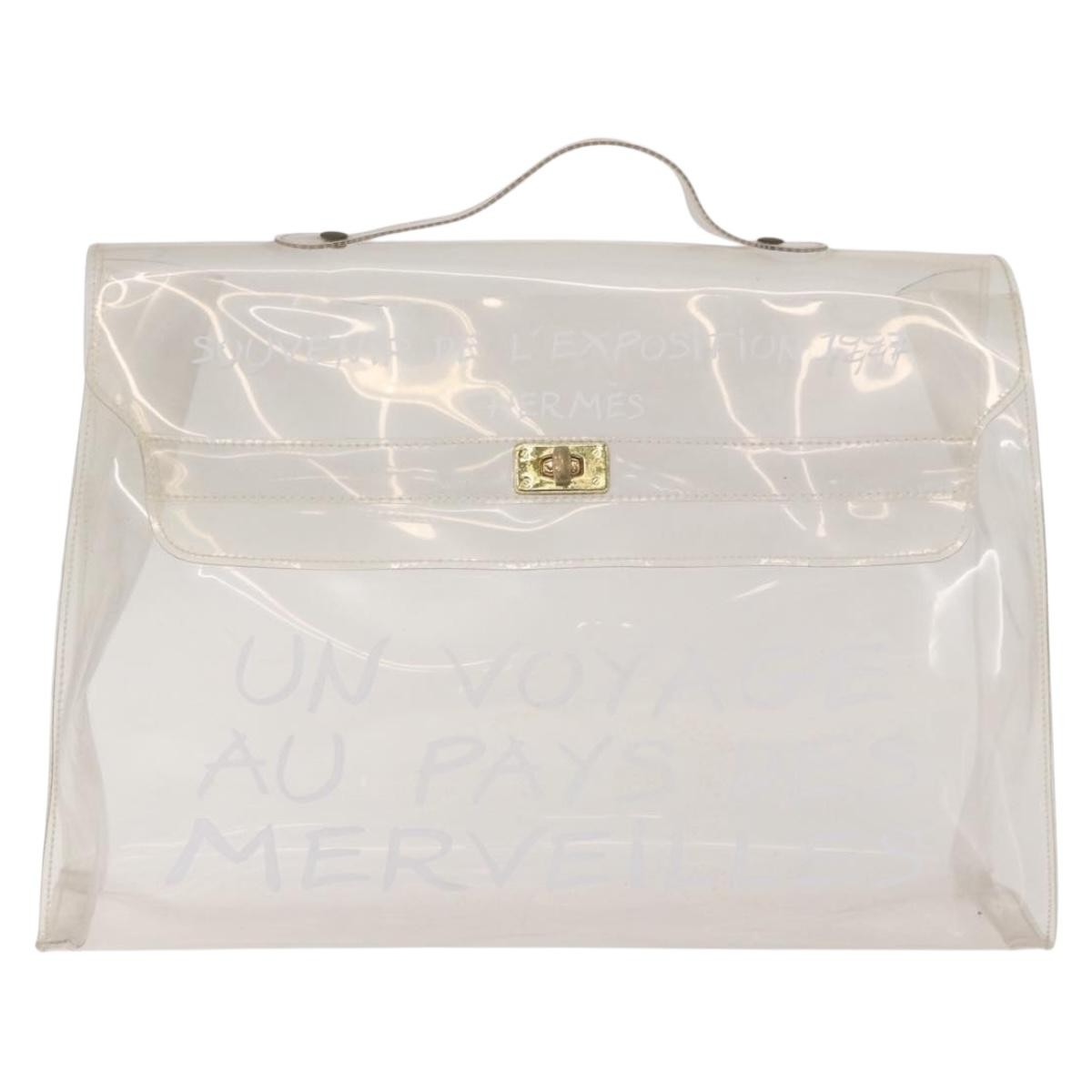 Hermes Kelly Handbag Vinyl, Clear, Plastic, Handbag