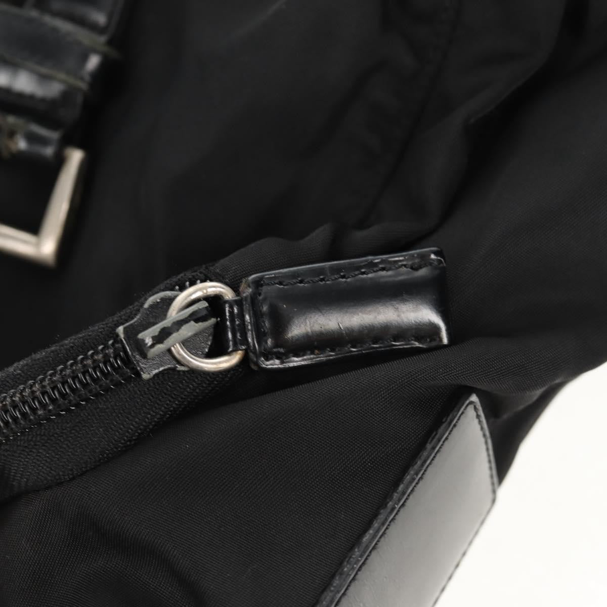 Prada Buckle Messenger Bag Tessuto, BLACK, NYLON, Shoulder bag