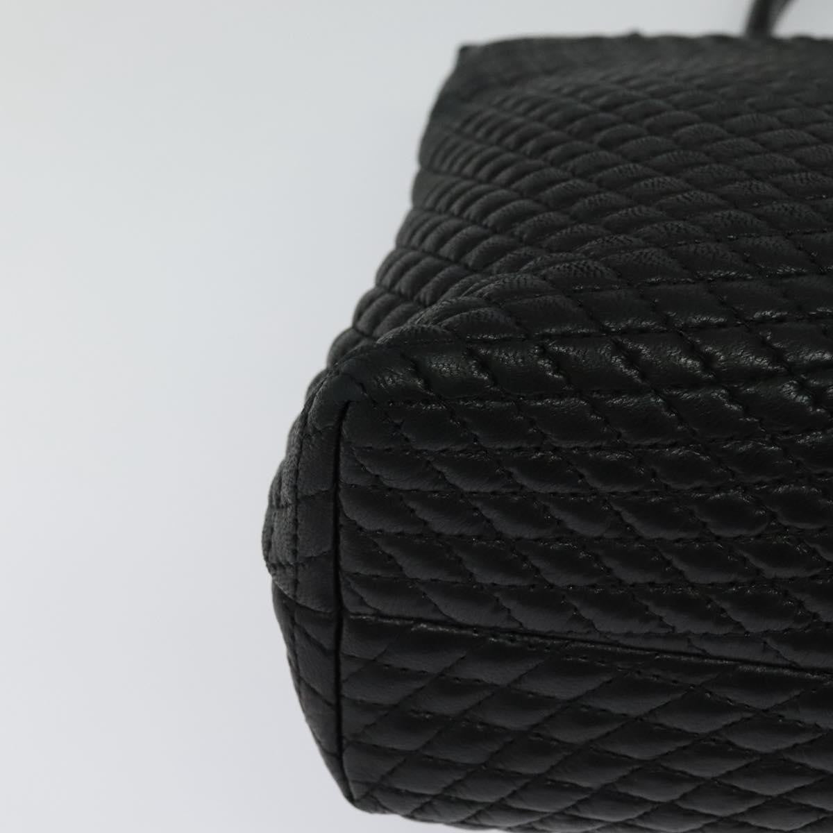 Bally Vintage Handbag Quilted Leather, BLACK, LEATHER, Handbag