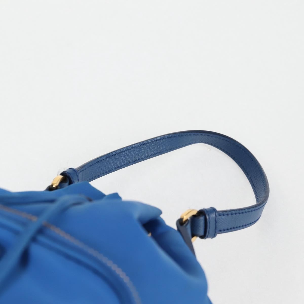 Prada Drawstring Bucket Bag Tessuto, BLUE, NYLON, Handbag