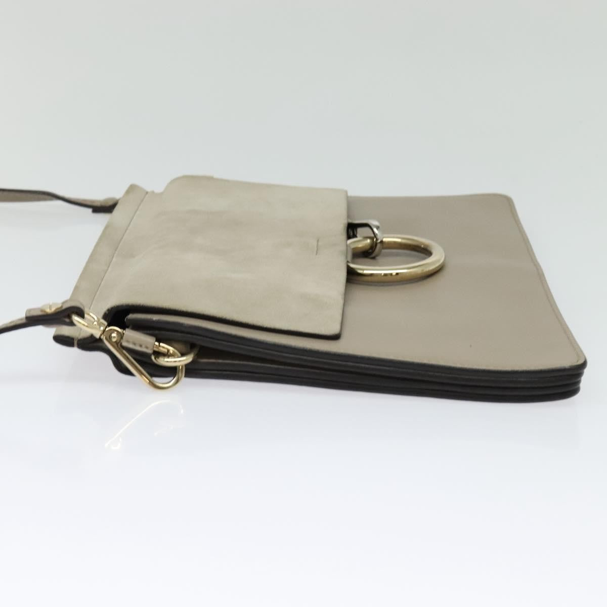 Chloe Faye Shoulder Bag Leather and Suede, GRAY, SUEDE, Shoulder bag