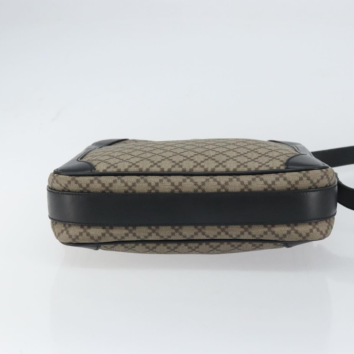 Gucci Snap Messenger Bag Diamante Coated Canvas, BEIGE, PVC, Shoulder bag