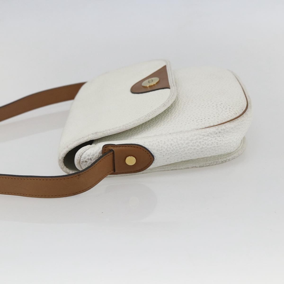 Christian Dior Vintage Shoulder Bag Leather, WHITE, LEATHER, Shoulder bag