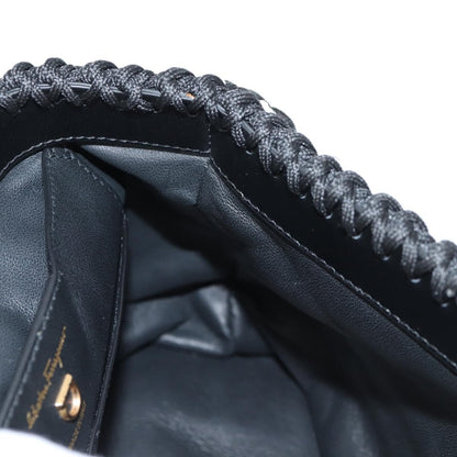 Salvatore Ferragamo Margot Satchel Braided Fabric, WHITE, POLYESTER, Handbag