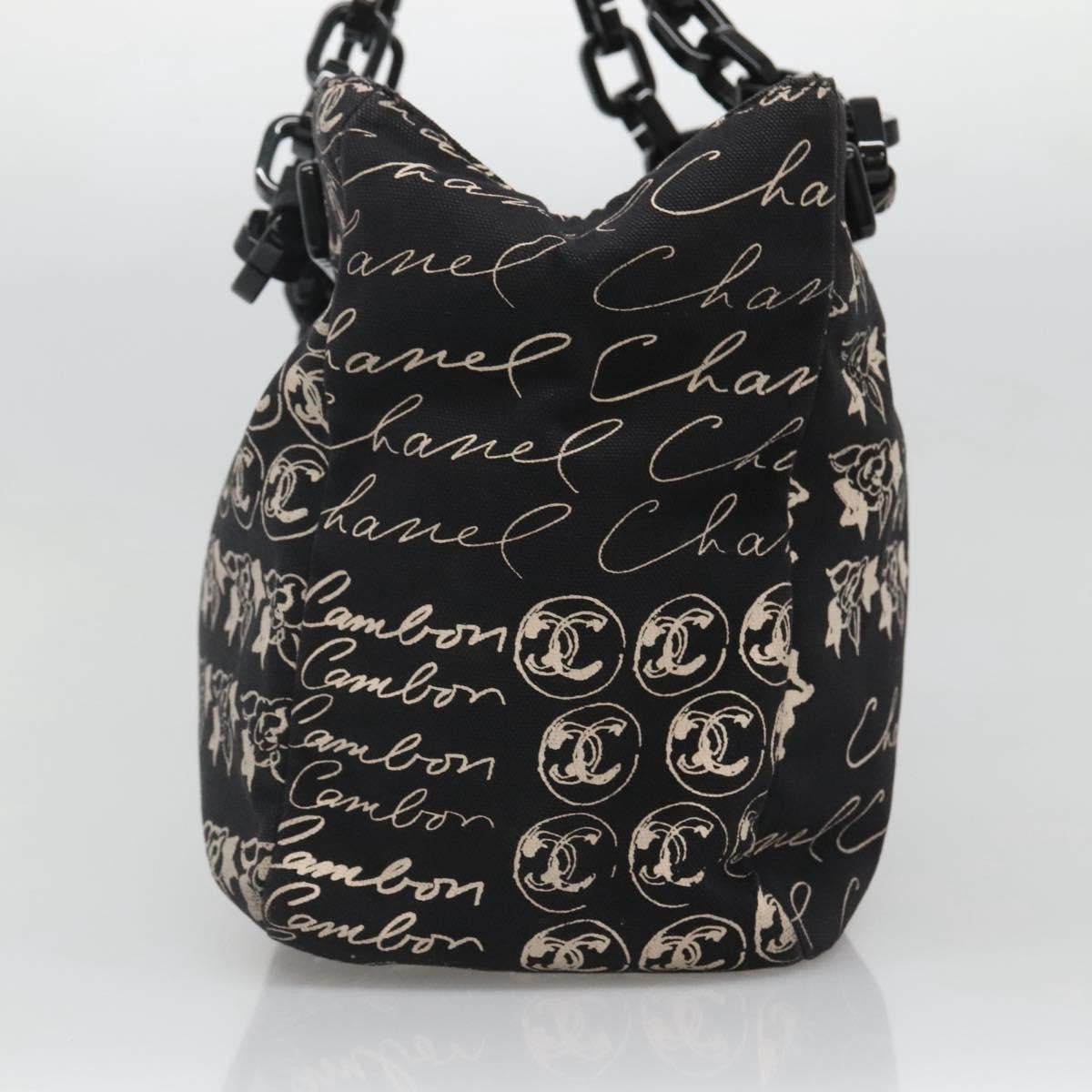 Chanel Resin Tote Printed Canvas, BLACK, CANVAS, Tote bag