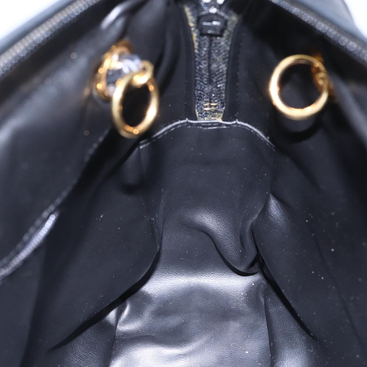 Bally Vintage Chain Shoulder Bag Quilted Leather, BLACK, LEATHER, Shoulder bag