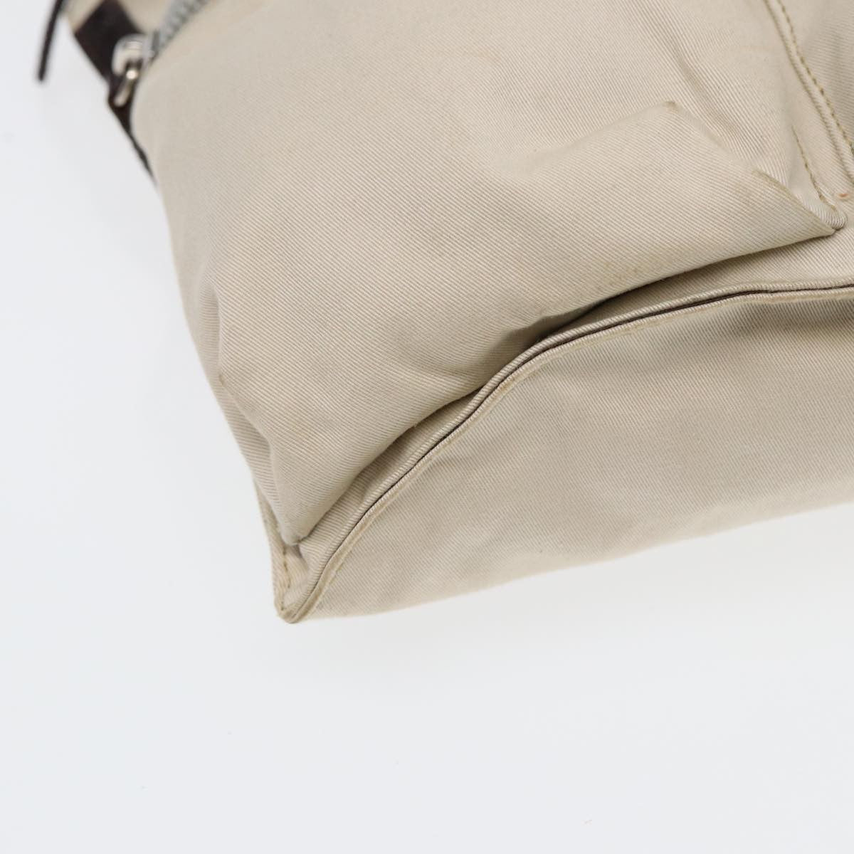 Fendi Vintage Double Pocket Zip Shoulder Bag Canvas, BEIGE, CANVAS, Shoulder bag