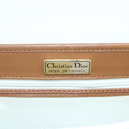 Christian Dior Vintage CD Logo Shoulder Bag Leather, WHITE, LEATHER, Shoulder bag
