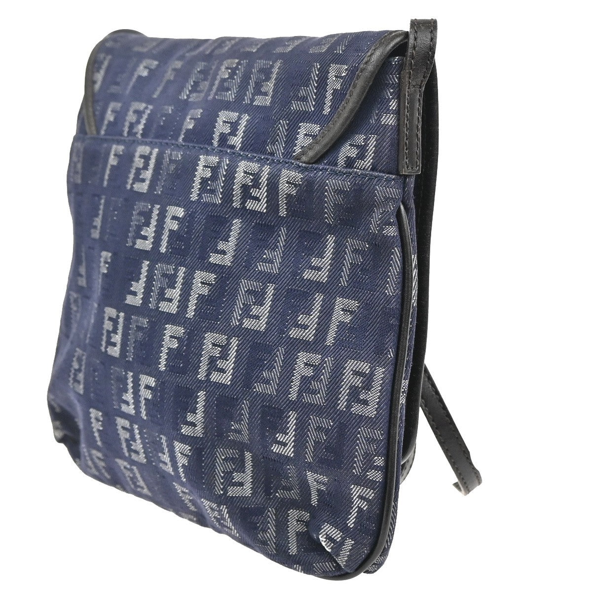Fendi Vintage Flap Crossbody Bag Zucchino Denim, BLUE, DENIM_JEANS, Shoulder bag