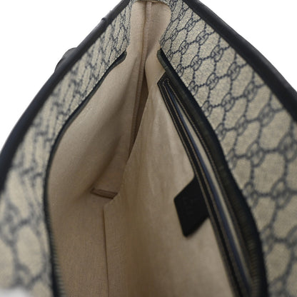 Gucci Plus Tote GG Coated Canvas with Leather, NAVY, CANVAS, Tote bag