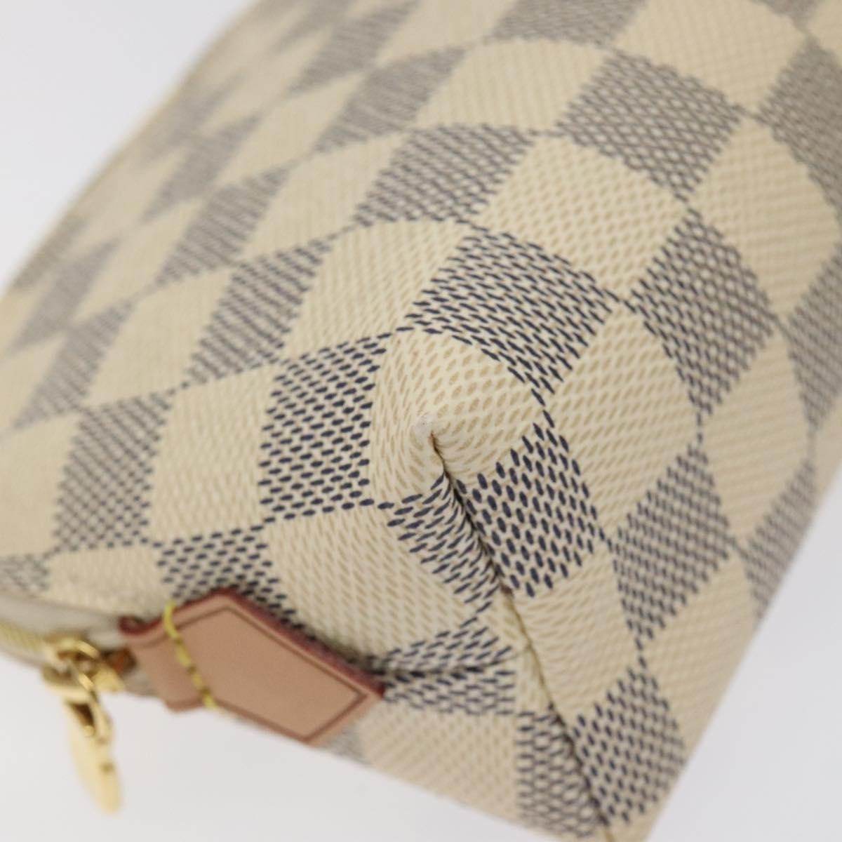 Louis Vuitton Cosmetic Pouch Damier, WHITE, CANVAS, Toiletry Case