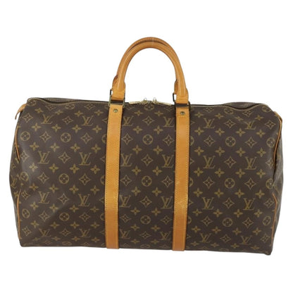 Louis Vuitton Keepall Bag Monogram Canvas, BROWN, CANVAS, Travel bag