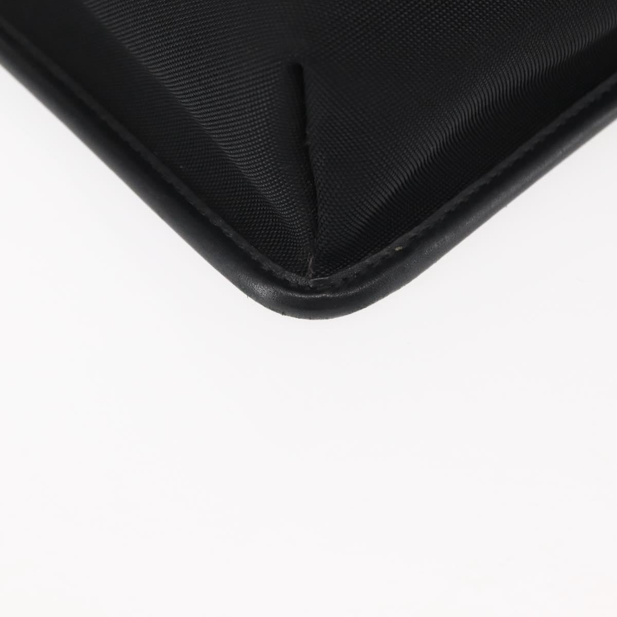 Gucci Vintage Flat Messenger Bag Nylon and Leather, BLACK, NYLON, Shoulder bag