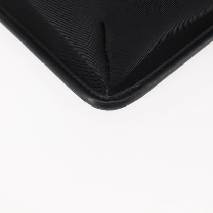 Gucci Vintage Flat Messenger Bag Nylon and Leather, BLACK, NYLON, Shoulder bag