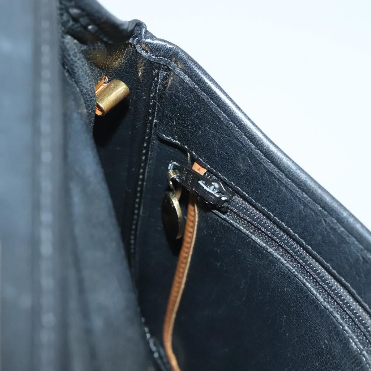 Christian Dior Vintage Trotter Crossbody Bag Leather, BLACK, LEATHER, Clutche & pouche