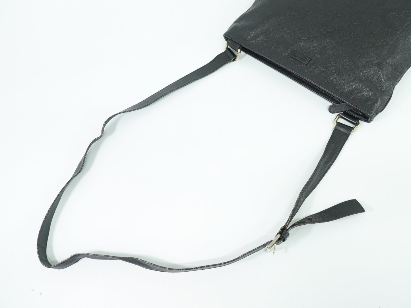 Gucci Crossbody Bag Guccissima Leather, BLACK, LEATHER, Shoulder bag