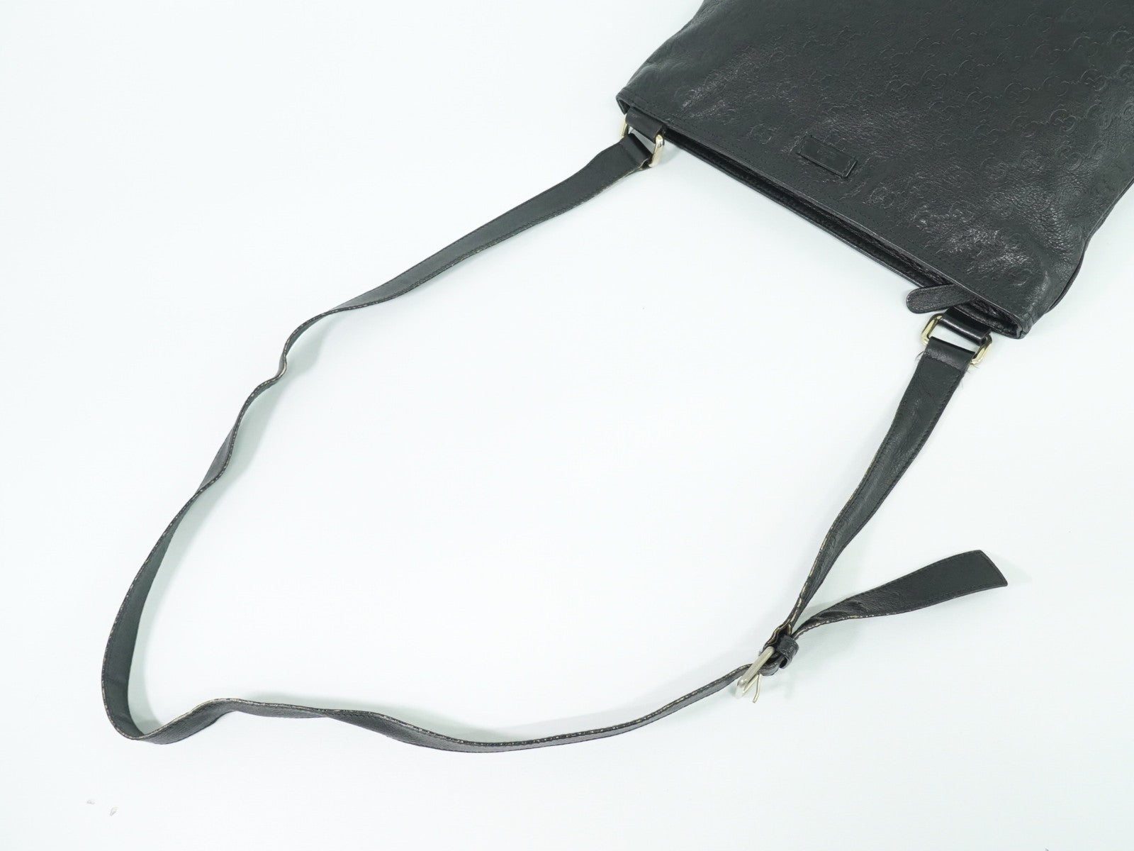 Gucci Crossbody Bag Guccissima Leather, BLACK, LEATHER, Shoulder bag