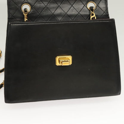 Chanel Vintage Trapezoid CC Flap Bag Leather, BLACK, LEATHER, Shoulder bag