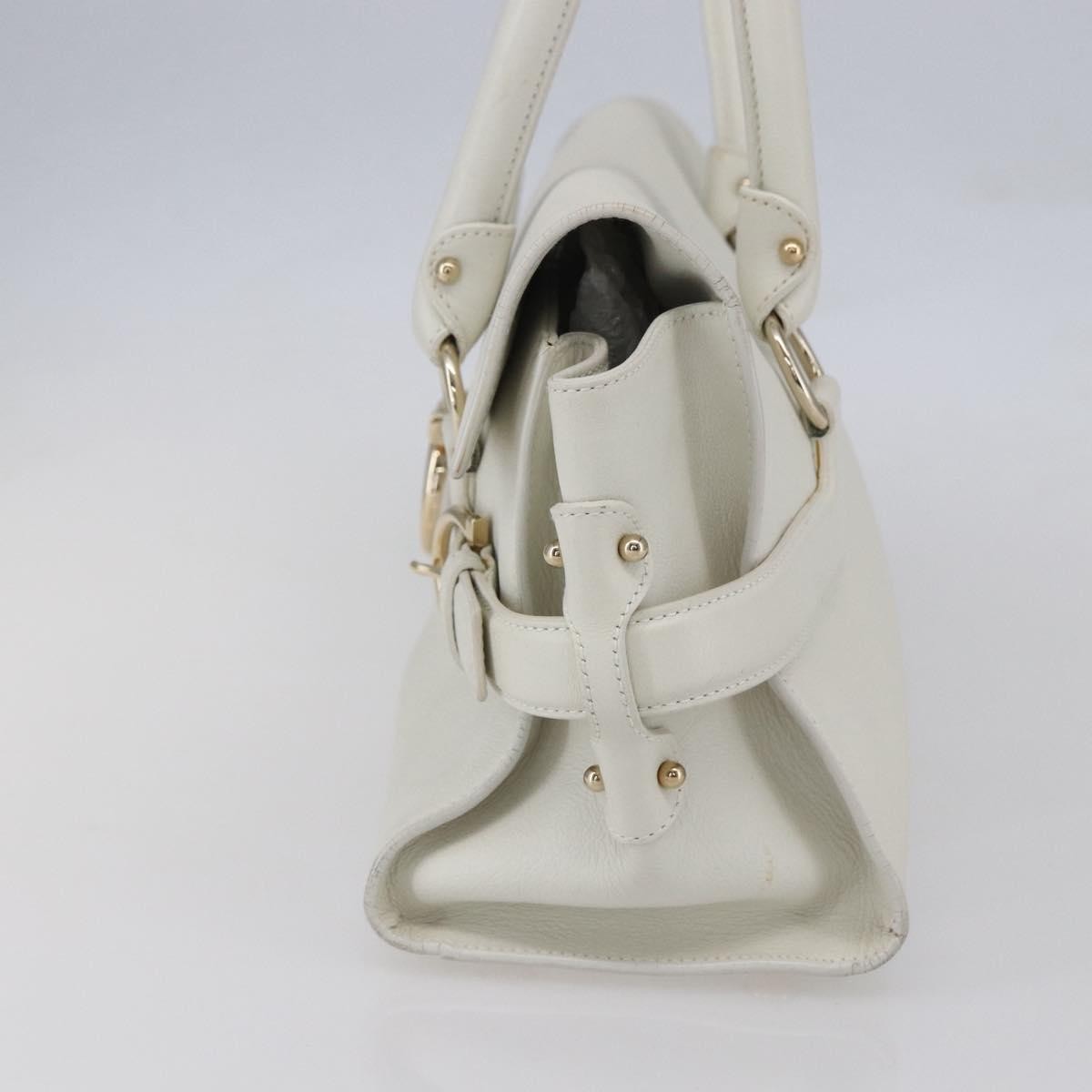 Salvatore Ferragamo Gina Satchel Leather, WHITE, LEATHER, Handbag