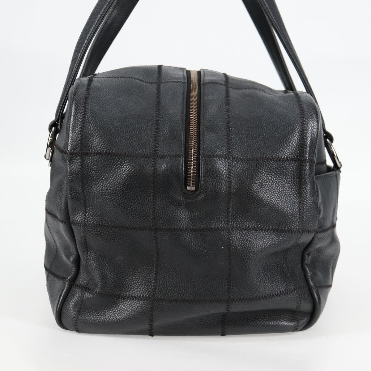 Chanel Square Stitch Shoulder Bag Quilted Caviar, BLACK, LEATHER, Shoulder bag