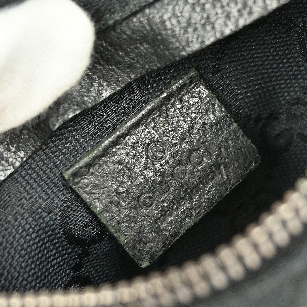 Gucci Vintage Double Belt Bag GG Canvas with Leather, BLACK, CANVAS, Clutche & pouche