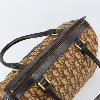 Christian Dior Vintage CD Trotter Handbag Canvas, BROWN, CANVAS, Handbag
