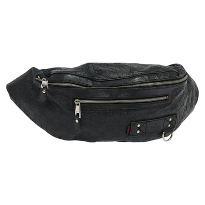 Gucci Waist Bag Guccissima Leather, BLACK, LEATHER, Clutche & pouche